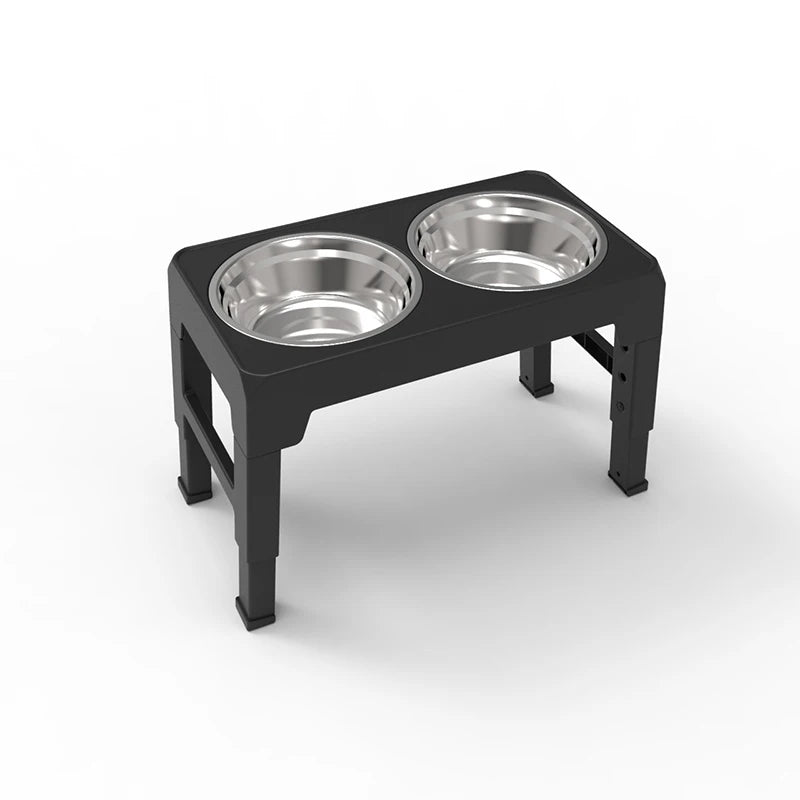 Adjustable Elevated Dog Feeder with Double Stainless Bowls