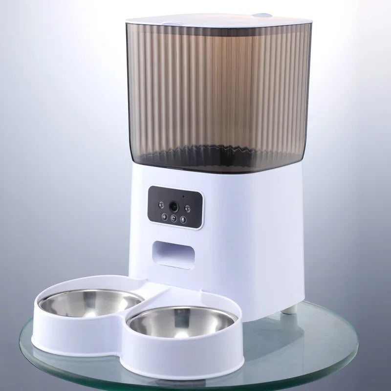Smart Automatic Cat Feeder with Camera & Double Bowls