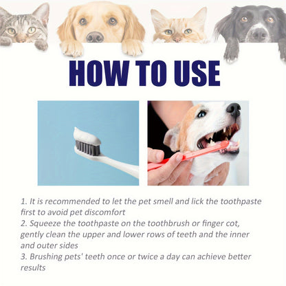 Pet Toothpaste - Dental Hygiene Kit For Cleaning Mouth, Odor, Tartar & Gum Care