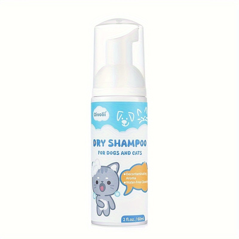 OIVOLII No-Rinse Waterless Dog & Shampoo - 2oz (60) Dry Bath Gel, Quick for Pets, Portable Bath Gel Suitable for Cats, Dogs, Pets - Waterless Washing, No Bathing Required