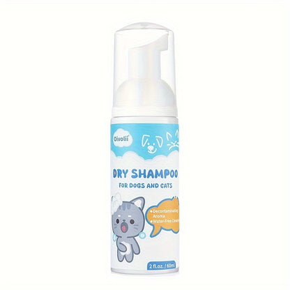 OIVOLII No-Rinse Waterless Dog & Shampoo - 2oz (60) Dry Bath Gel, Quick for Pets, Portable Bath Gel Suitable for Cats, Dogs, Pets - Waterless Washing, No Bathing Required