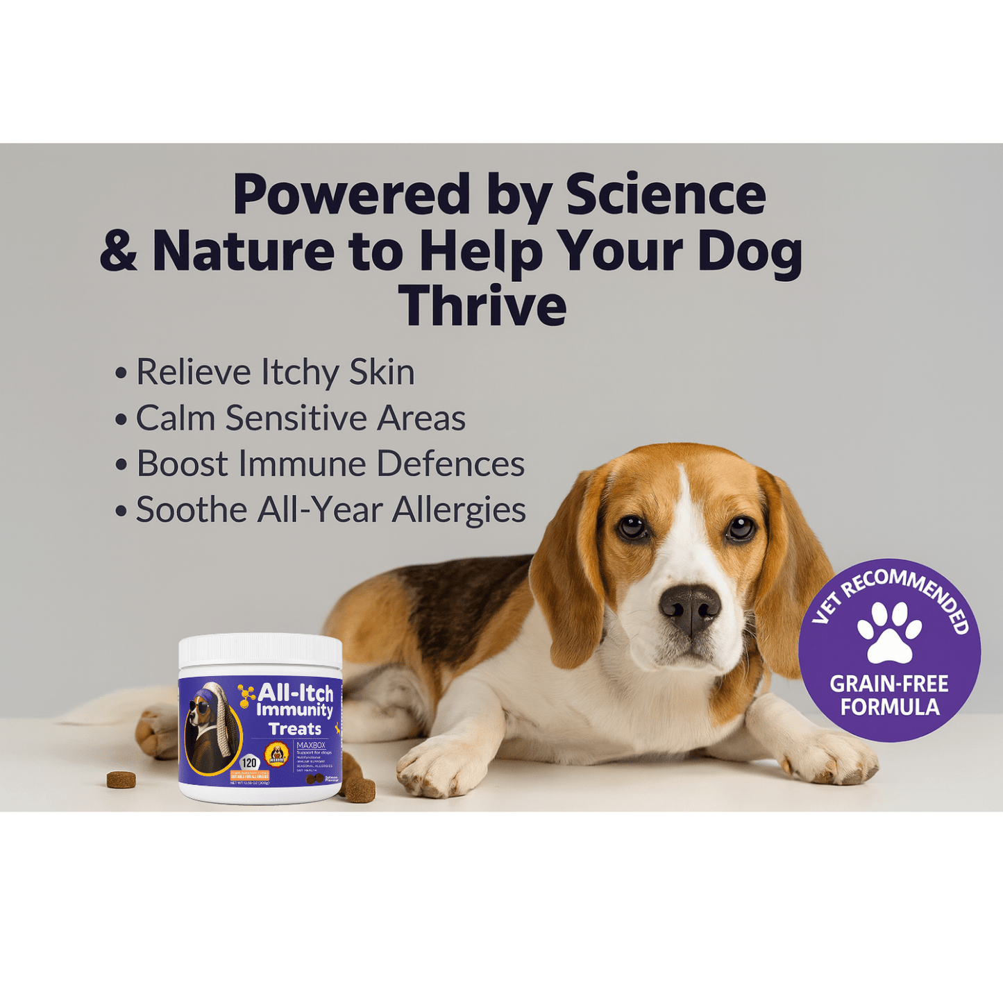 Itchy Dog Skin Relief & Immunity Treats – Powerful Dog Itchy Skin Relief for Itchy Skin, Licking, Scratching, Soothe Itchy Paws, Ears, Skin & Coat and Seasonal Allergies – Natural Health Chews
