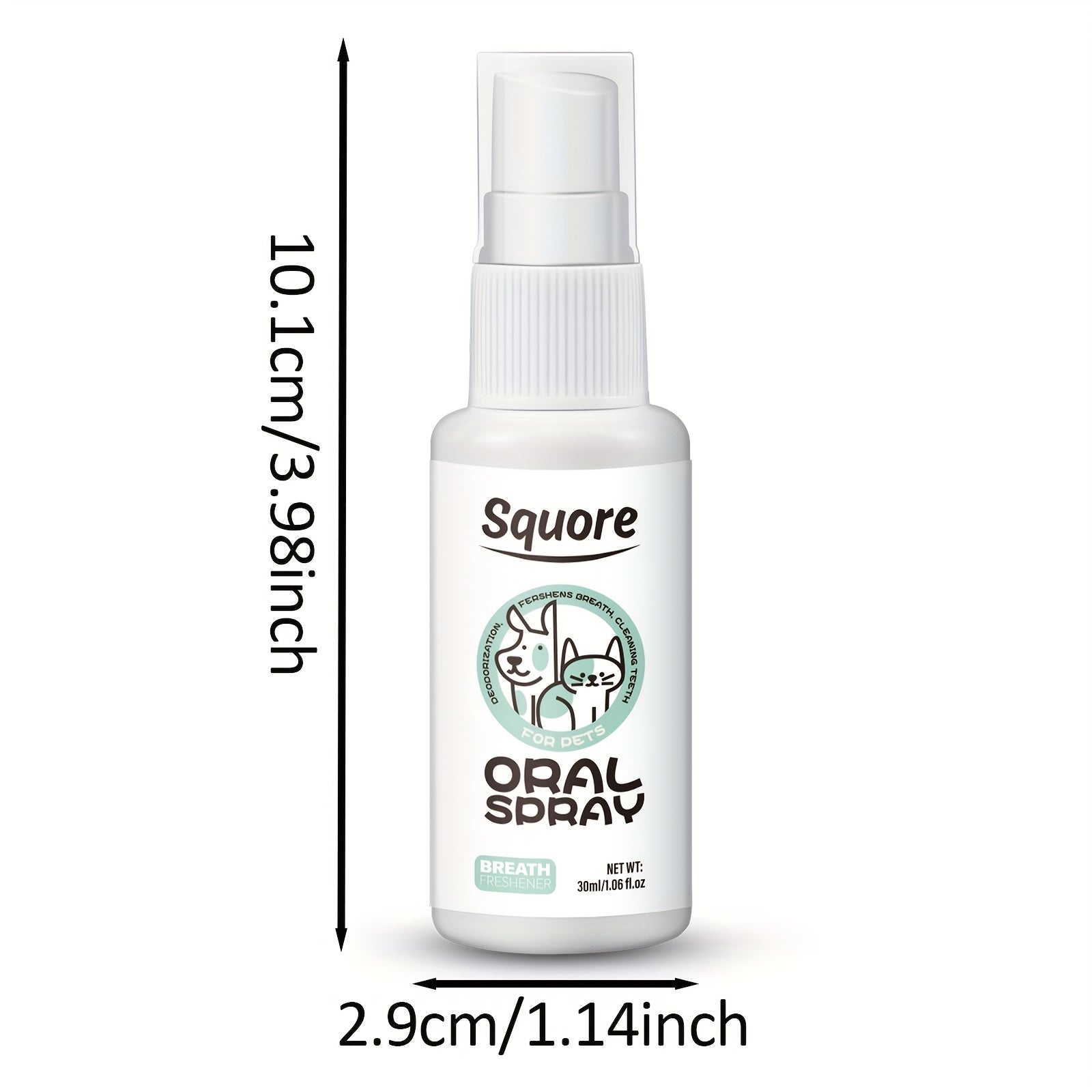 Spray oral para animais de estimação de 30 ml para cães e gatos - Refresca o hálito, limpa entre os dentes, fórmula baseada em plantas para remover odores, cuidados dentários para animais de estimação, refresca o hálito, cuidados dentários | Spray refrescante | Fórmula baseada em plantas