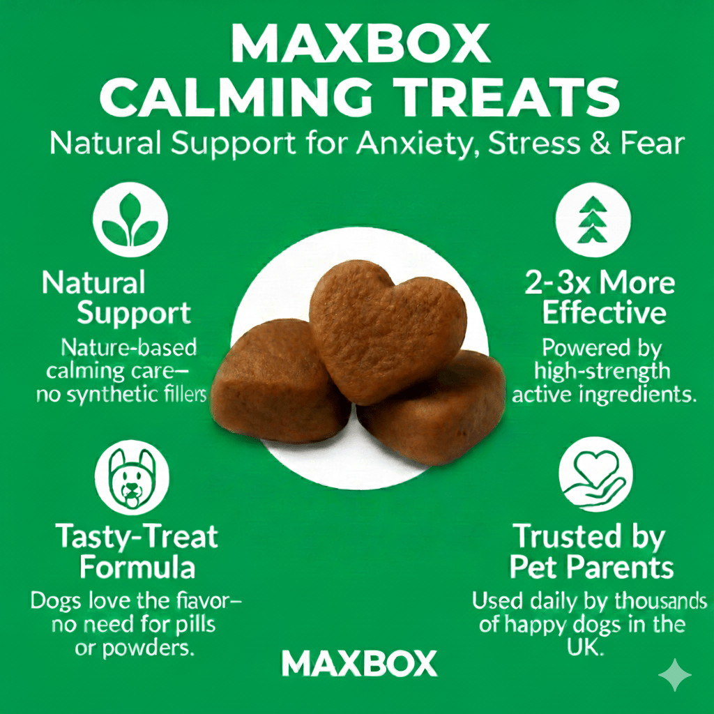 Calming Dog Treats - Dog Calming Tablets That Work, 120 Anxiety Relief Chews for Dogs, Naturally Relieves Stress, Barking, and Hyperactivity, Helping Pets Stay Calm During Fireworks and Thunderstorms