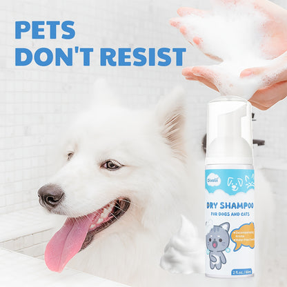 OIVOLII No-Rinse Waterless Dog & Shampoo - 2oz (60) Dry Bath Gel, Quick for Pets, Portable Bath Gel Suitable for Cats, Dogs, Pets - Waterless Washing, No Bathing Required