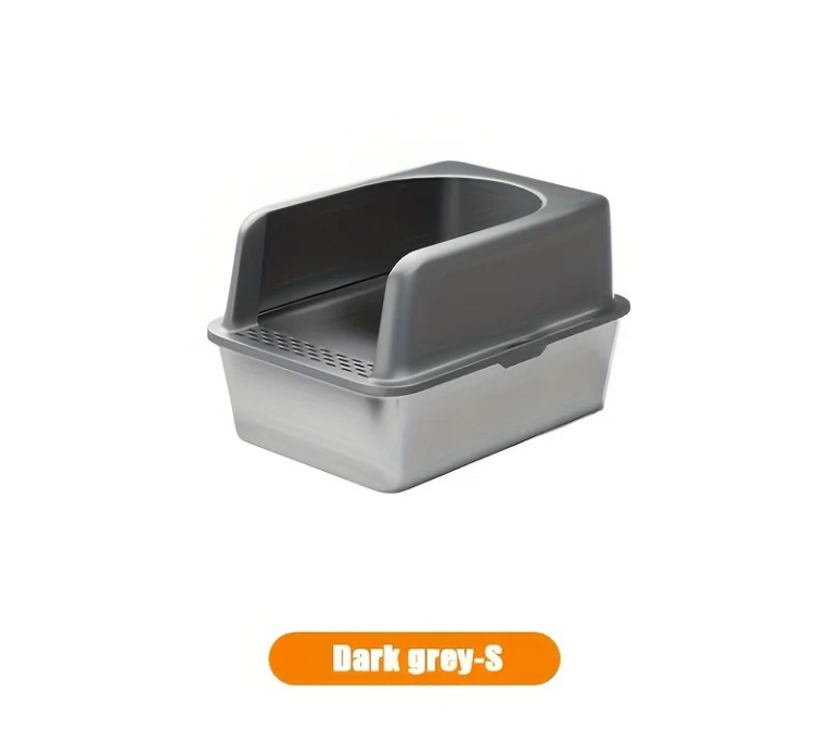 XL Stainless Steel Cat Litter Box with High Sides