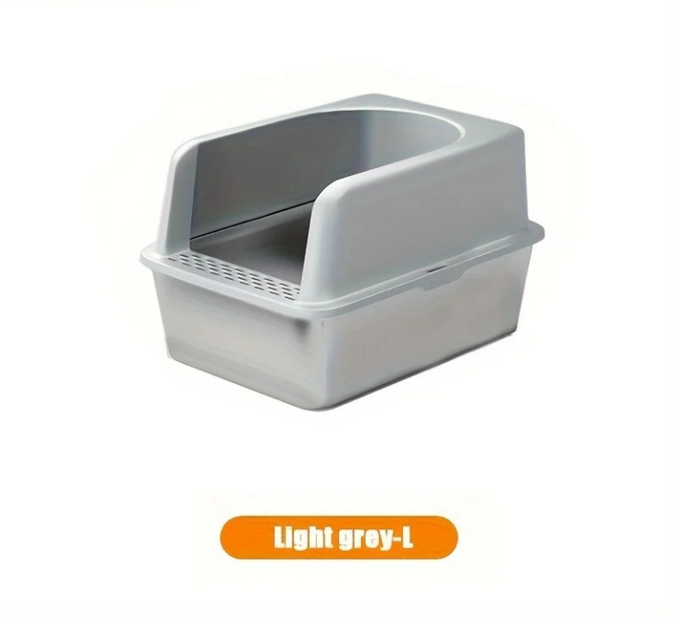 XL Stainless Steel Cat Litter Box with High Sides