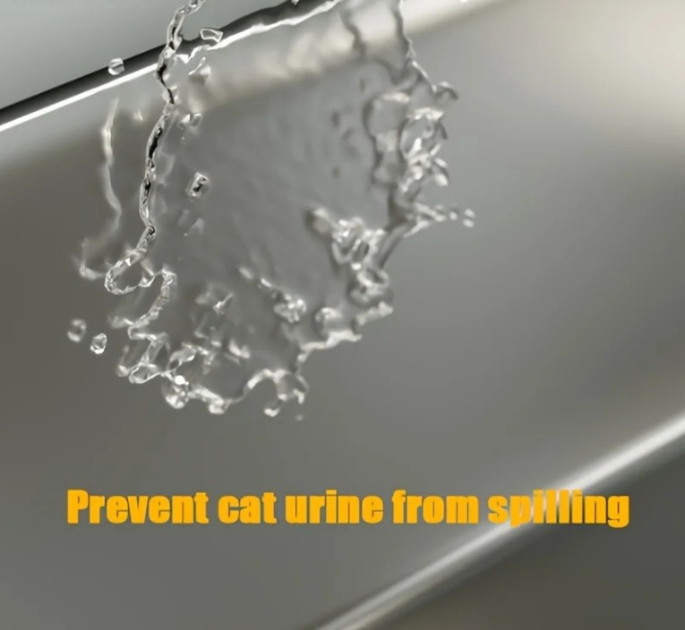 XL Stainless Steel Cat Litter Box with High Sides