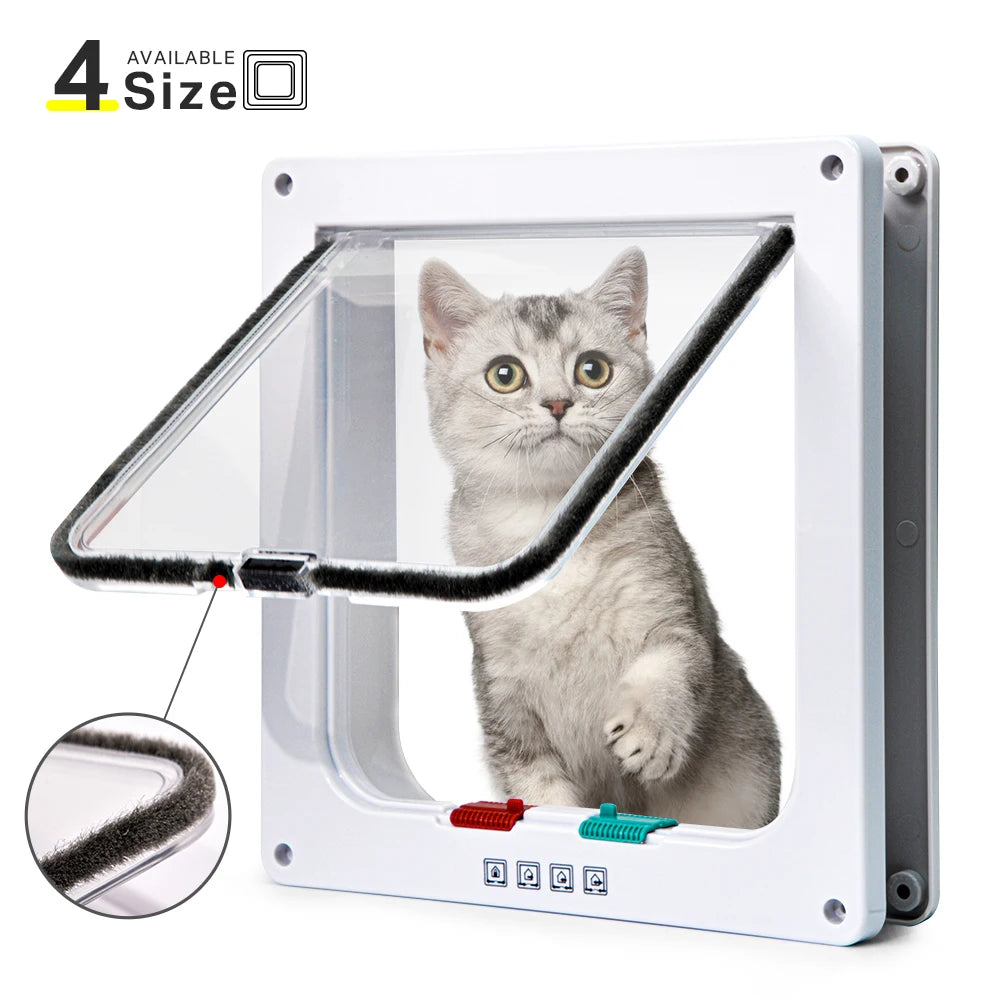 Smart Pet Door with 4-Way Locking for Cats and Dogs