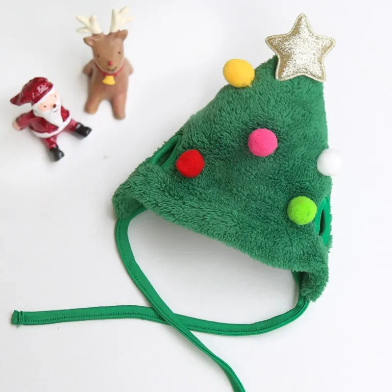 Festive Pet Christmas Hat & Saliva Towel Set