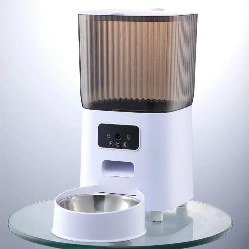 Smart Automatic Cat Feeder with Camera & Double Bowls