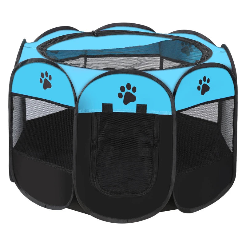 Portable Octagonal Pet Playpen with Breathable Mesh