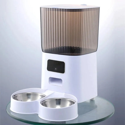 Smart Automatic Cat Feeder with Camera & Double Bowls