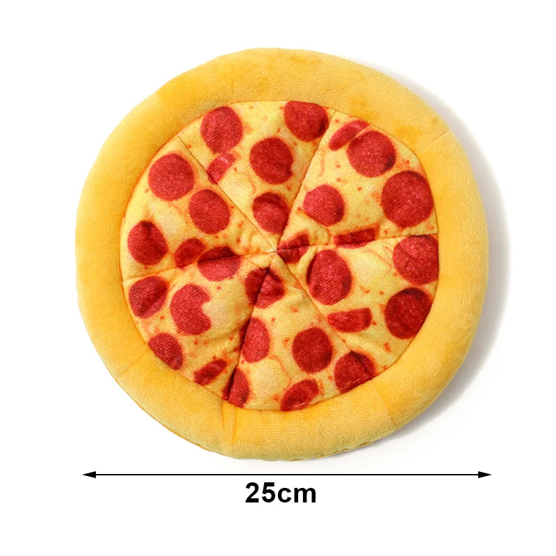 Irresistible Plush Pizza & Doughnut Dog Chew Toys