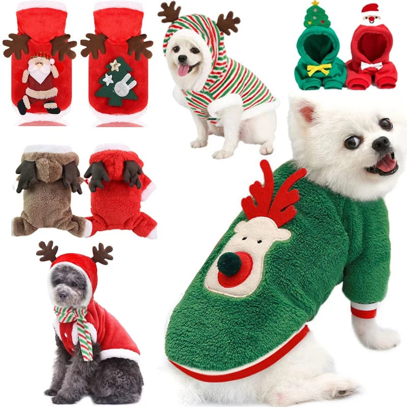 Festive Christmas Dog Clothes - Cozy Winter Hoodies