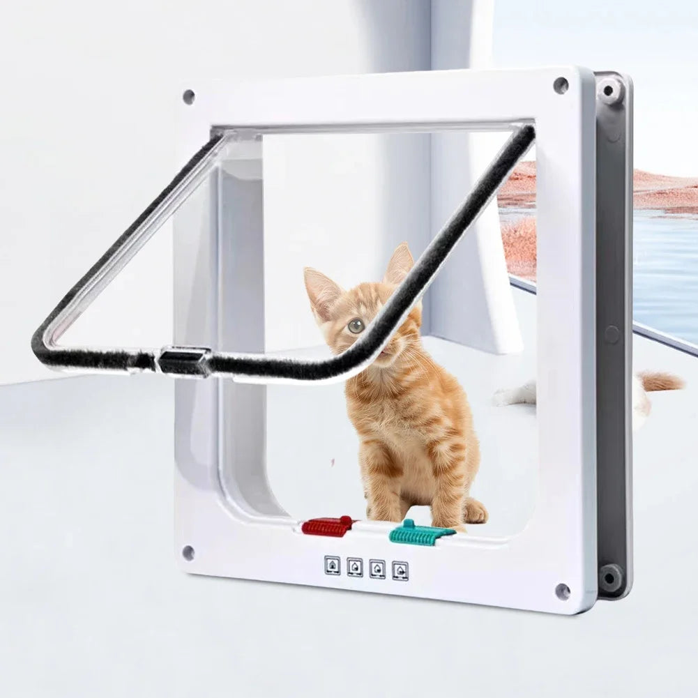 Smart Pet Door with 4-Way Locking for Cats and Dogs
