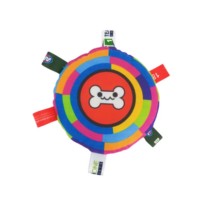 Vibrant Plush Flying Saucer Dog Toy with Bell