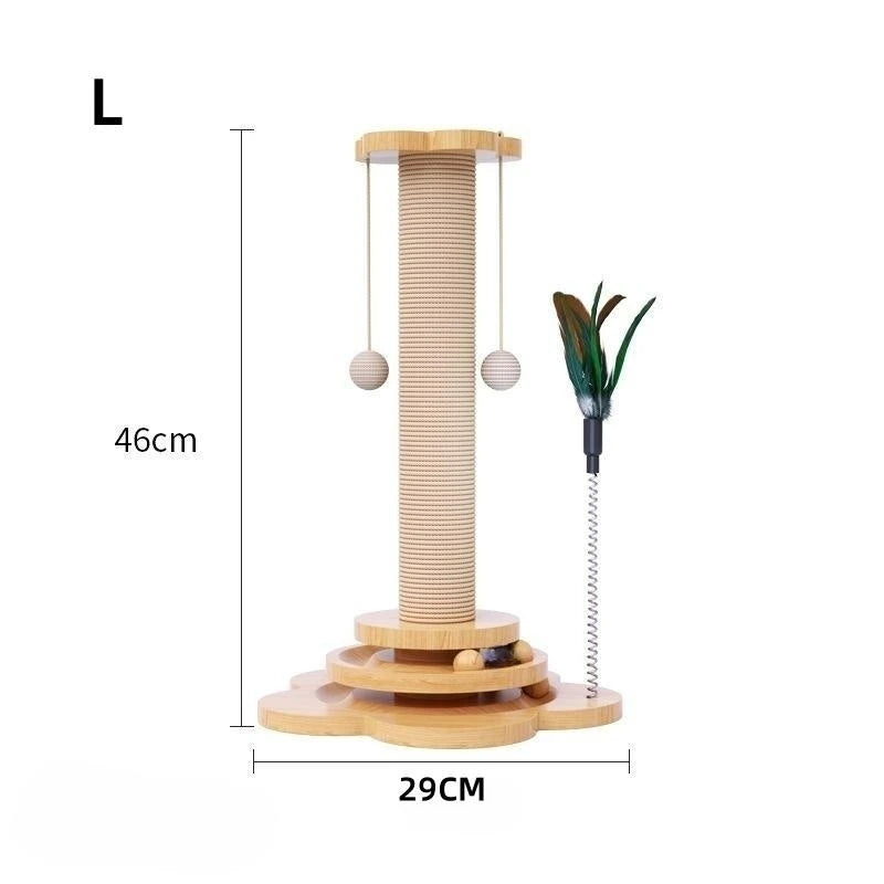 Solid Wood Cat Turntable with Sisal Scratching Board