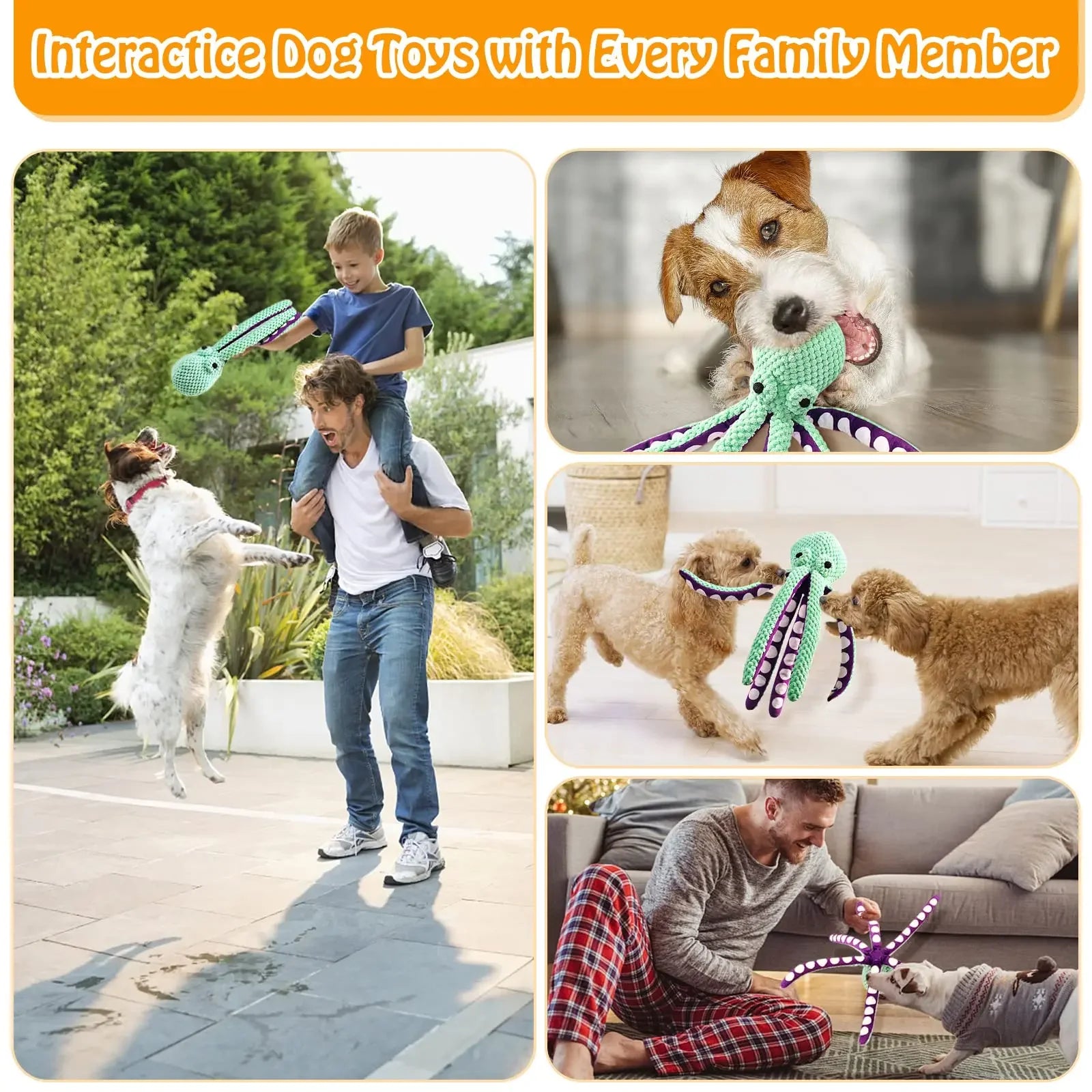 Interactive Octopus Plush Chew Toy for Dogs