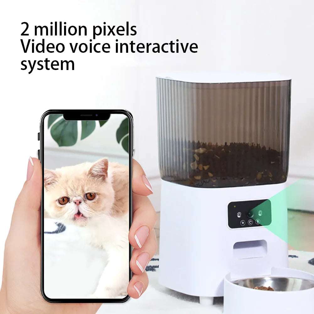 Smart Automatic Cat Feeder with Camera & Double Bowls