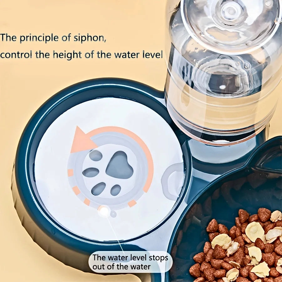 3 in 1 Cat Bowl Set with Gravity Water Feeder
