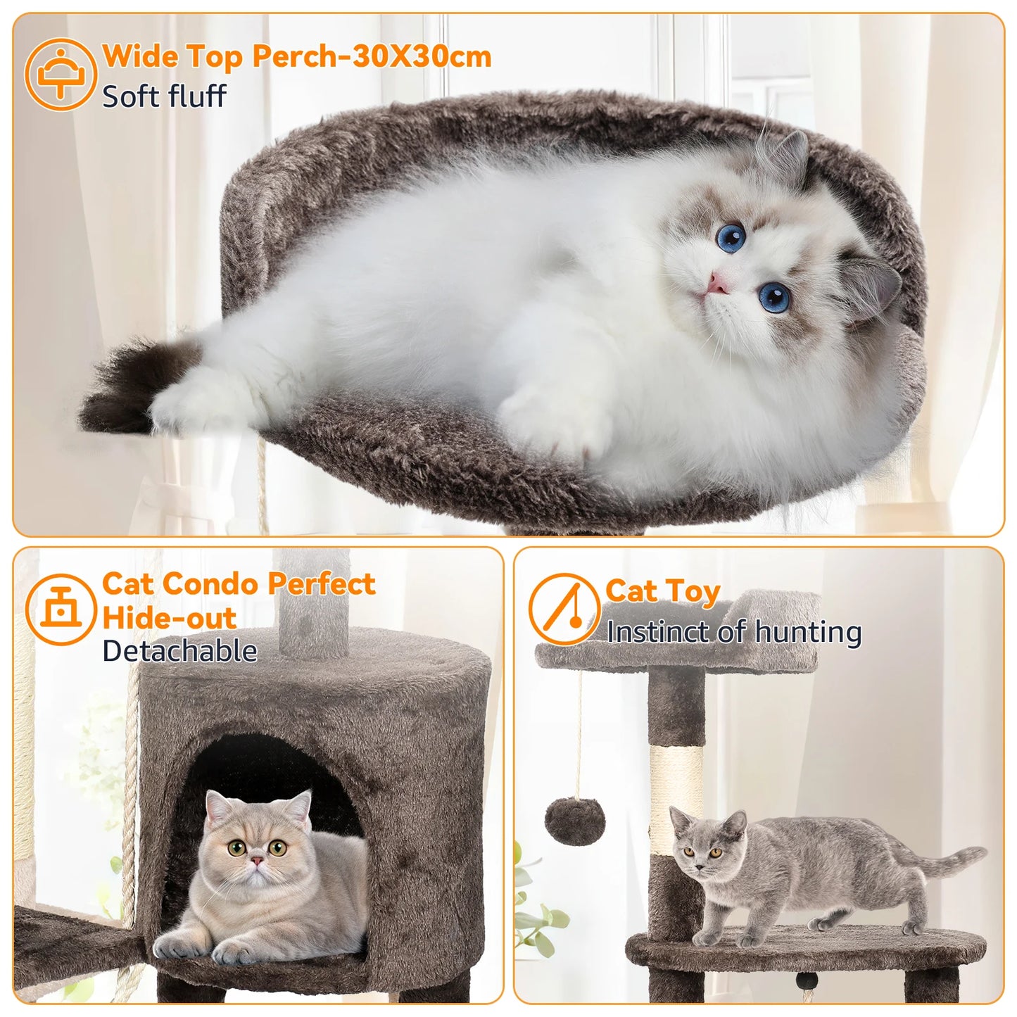 Ultimate Multi-Level Cat Tree with Scratching Posts