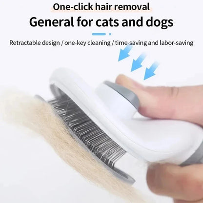 Self-Cleaning Pet Hair Remover Brush for Dogs & Cats