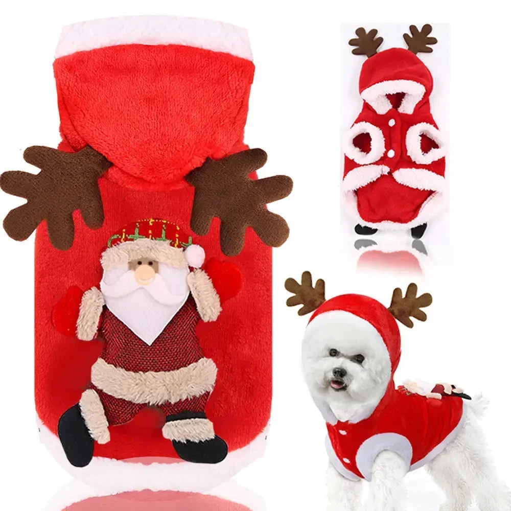 Festive Christmas Dog Clothes - Cozy Winter Hoodies