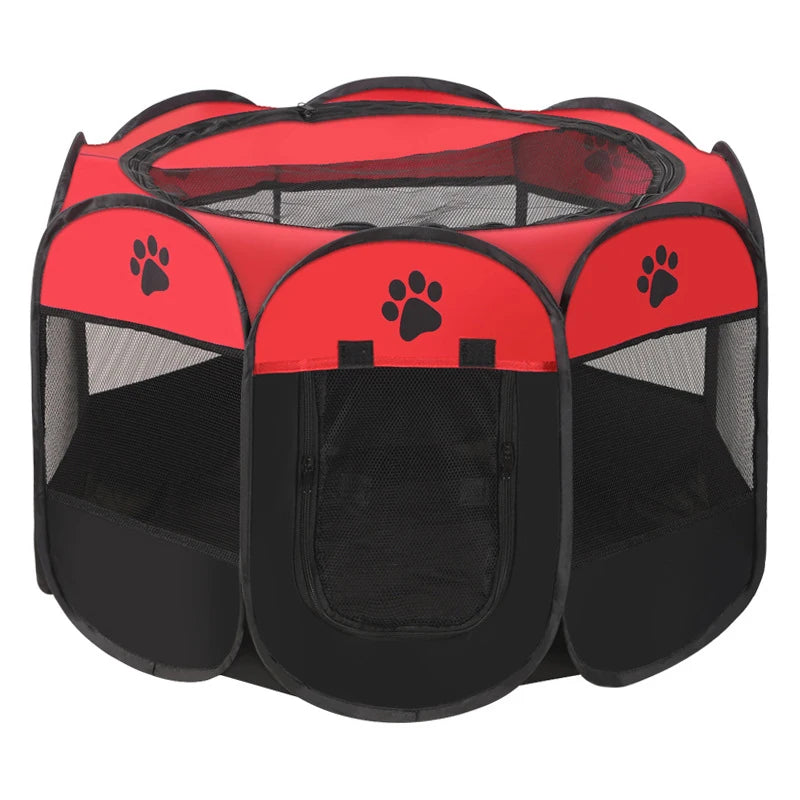 Portable Octagonal Pet Playpen with Breathable Mesh