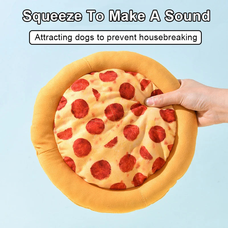 Irresistible Plush Pizza & Doughnut Dog Chew Toys