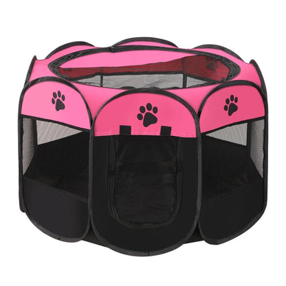 Portable Octagonal Pet Playpen with Breathable Mesh