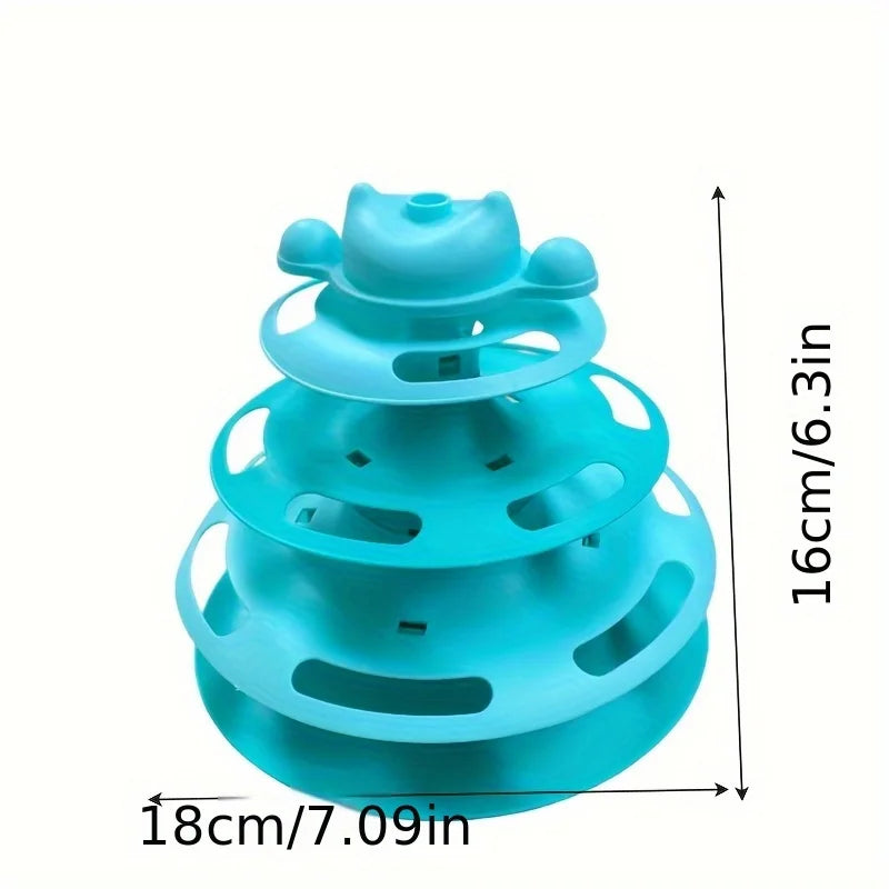 4-Layer Feather Cat Turntable Interactive Toy