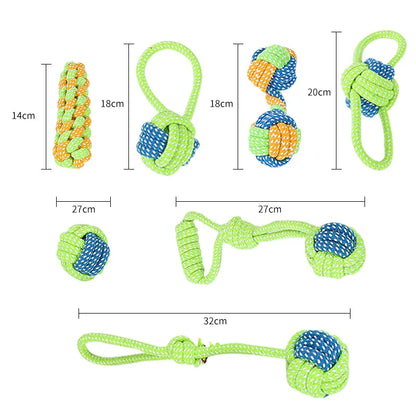 Interactive Cotton Rope Dog Toys - Fun & Dental Care
