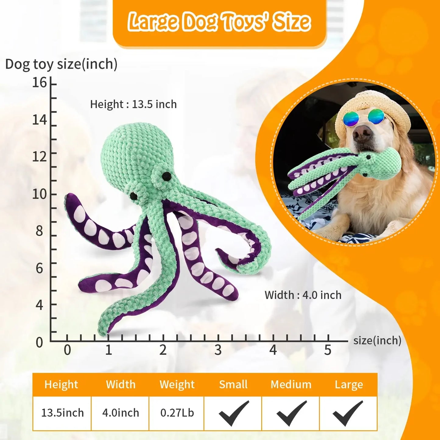 Interactive Octopus Plush Chew Toy for Dogs