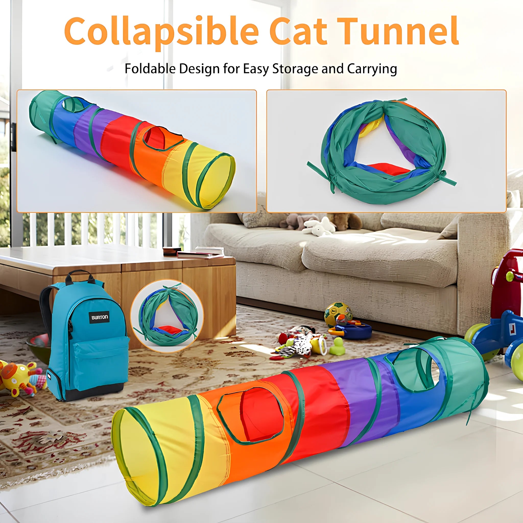 Interactive Cat Play Tunnel - Portable & Collapsible Fun