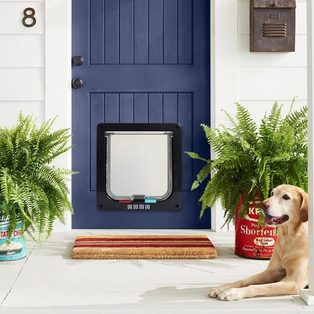 Smart Pet Door with 4-Way Locking for Cats and Dogs