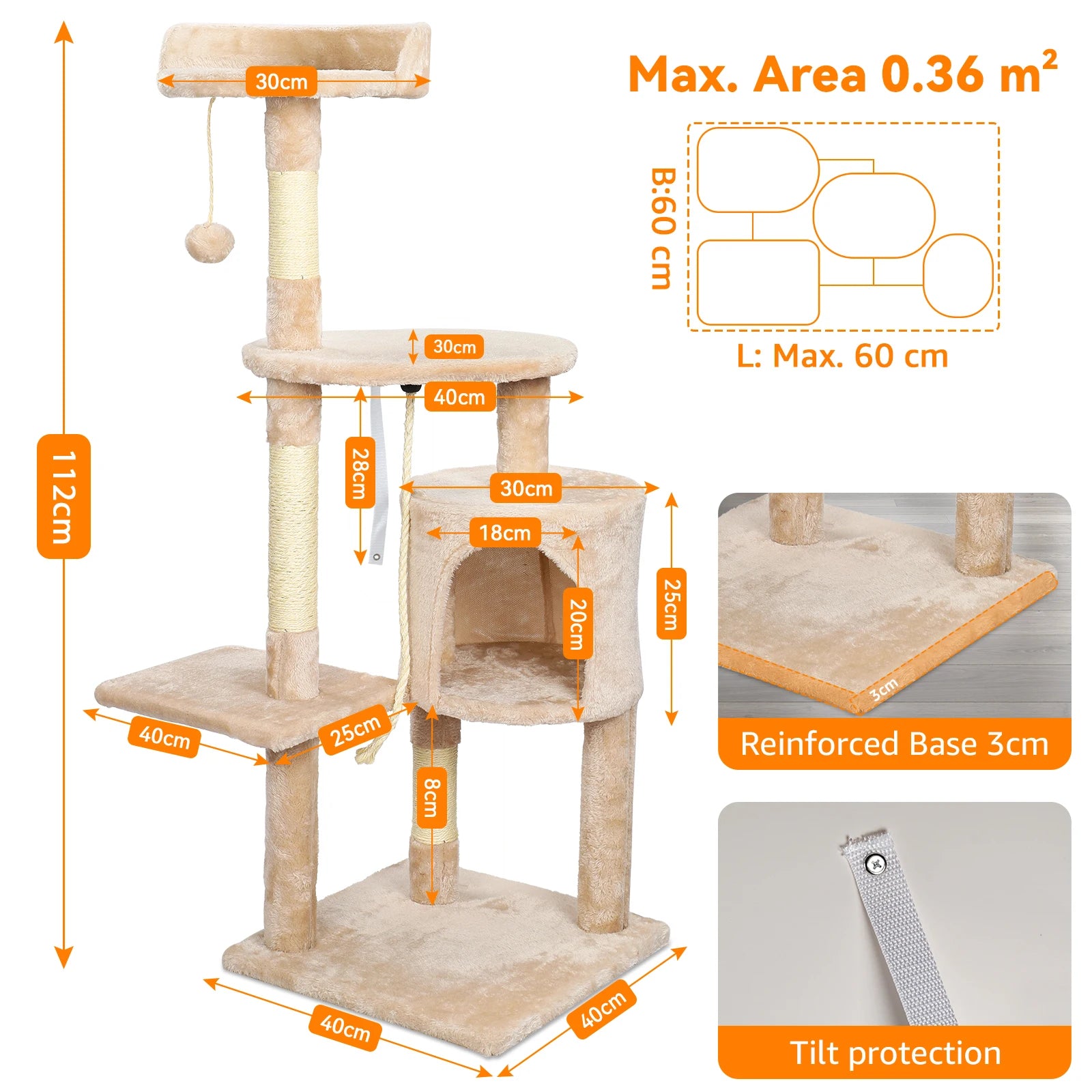 Ultimate Multi-Level Cat Tree with Scratching Posts