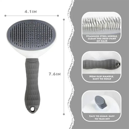 Self-Cleaning Pet Hair Remover Brush for Dogs & Cats