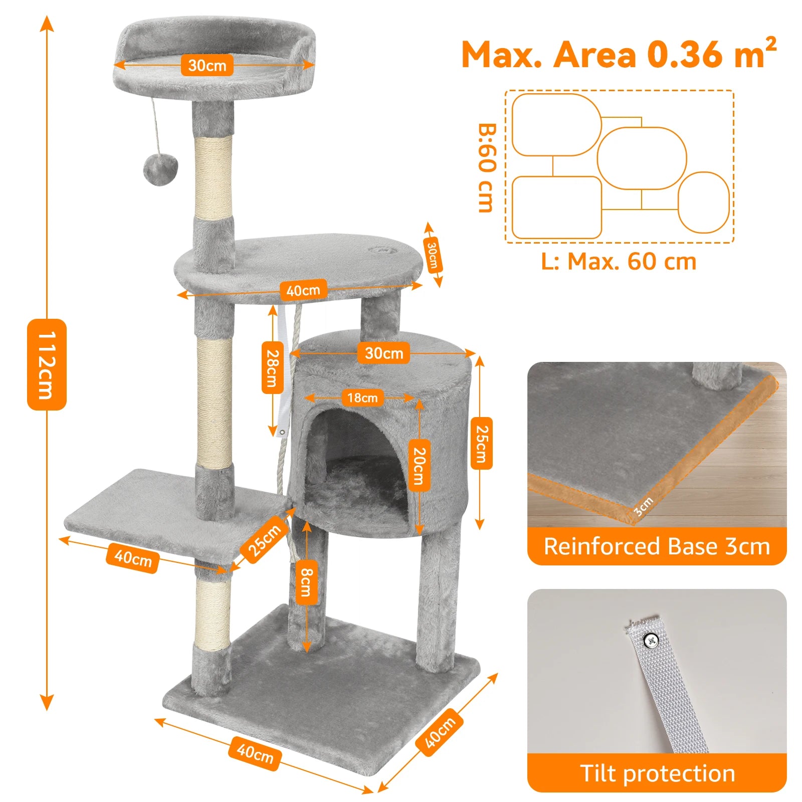 Ultimate Multi-Level Cat Tree with Scratching Posts