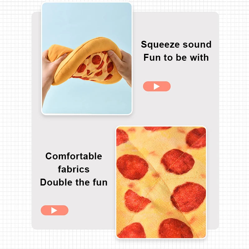 Irresistible Plush Pizza & Doughnut Dog Chew Toys