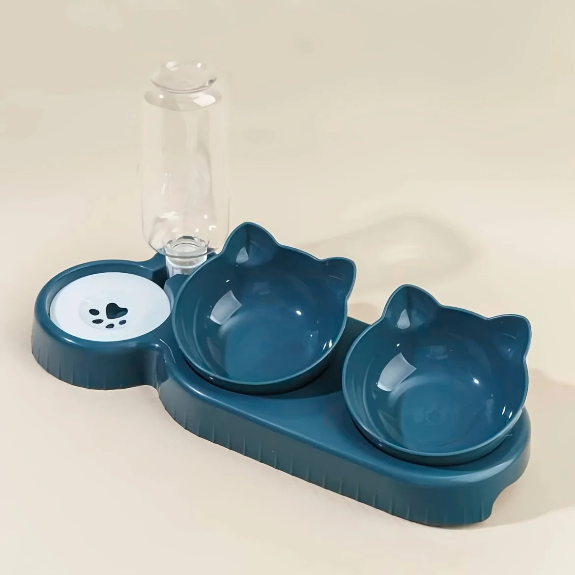 3 in 1 Cat Bowl Set with Gravity Water Feeder