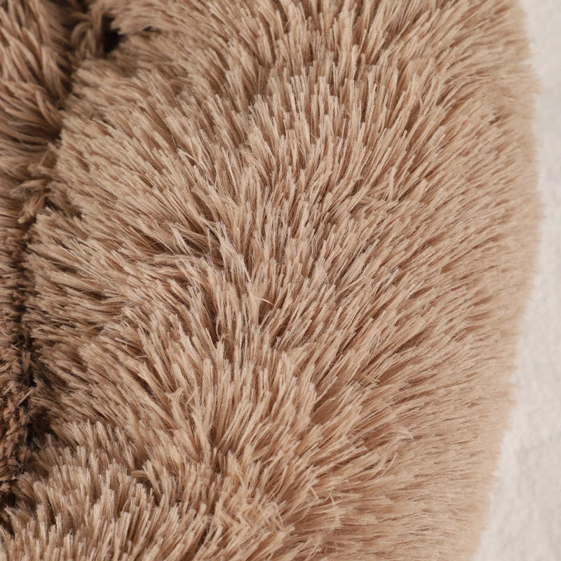Cozy Paw-Shaped Fluffy Dog Bed