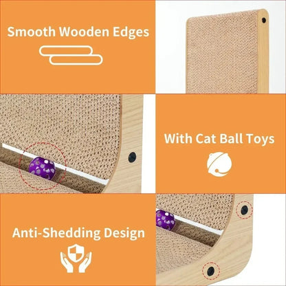 Wear-resistant Vertical Cat Scratching Post with Toy