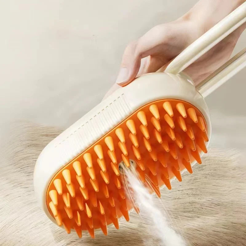 Electric Pet Cleaning Brush with Steam Spray & Massage