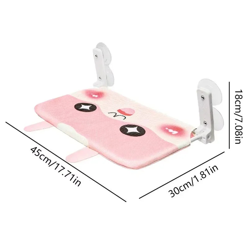 Foldable Cordless Cat Window Hammock Bed with Reversible Cover