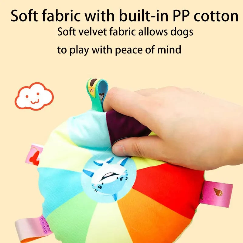 Vibrant Plush Flying Saucer Dog Toy with Bell