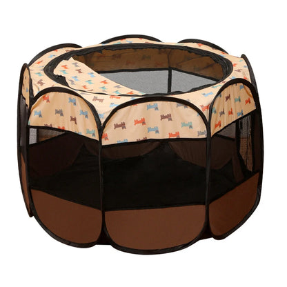 Portable Octagonal Pet Playpen with Breathable Mesh