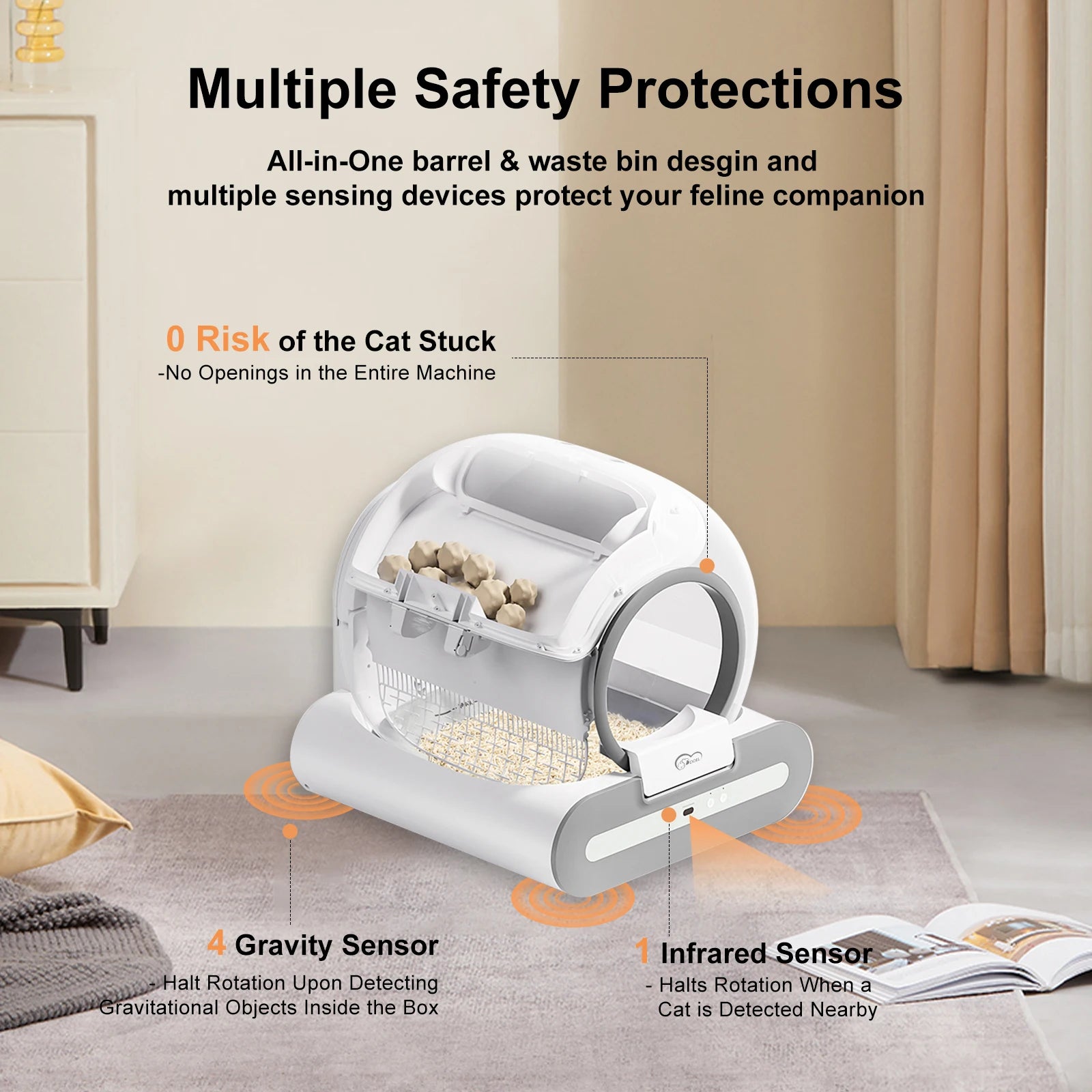 Smart Self-Cleaning Cat Litter Box with App Control