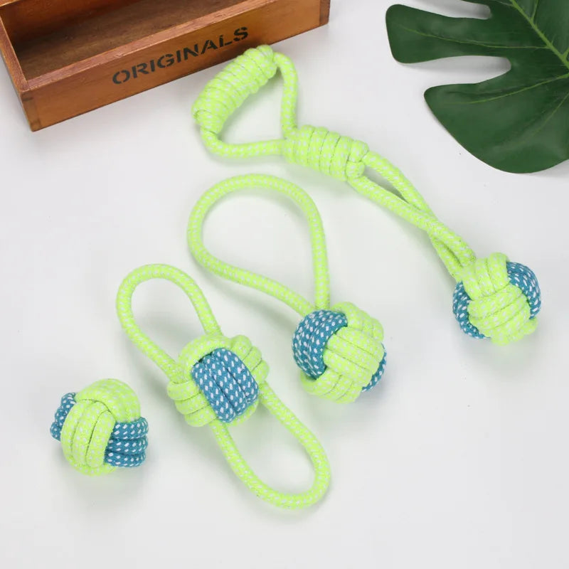 Interactive Cotton Rope Dog Toys - Fun & Dental Care