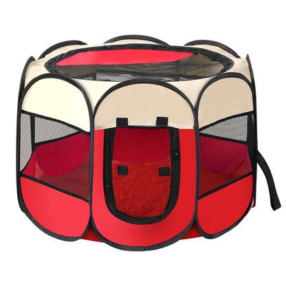 Portable Octagonal Pet Playpen with Breathable Mesh